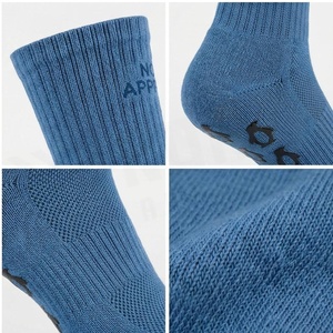 Blue Crew <b>Socks</b> Breathable <b>Running</b> <b>Socks</b> for Adults Spring Season Solid Color Knitted Design - Product Image 4