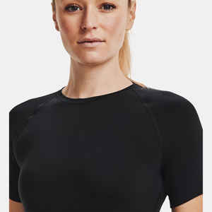 เสื้อยืดกีฬาผู้หญิงแขนสั้นทรงเข้ารูป คอวี ลายทาง สำหรับวิ่งและออกกำลังกาย - ขายส่ง 2026 ชุดออกกำลังกายพร้อมโลโก้ - Product Image 4