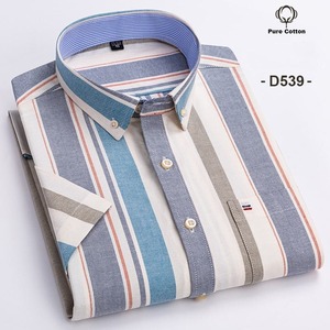 Nouvelle chemise décontractée bleue à la mode, style anglais, col montant, polo, t-shirts à carreaux, manches longues, chemises pour hommes - Product Image 6