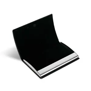 ที่ใส่บัตรพิมพ์ลายสีดำพร้อมป้ายชื่อโลหะ กล่องใส่บัตรธุรกิจระดับพรีเมียมสำหรับของขวัญส่งเสริมการขายขององค์กร - Product Image 4