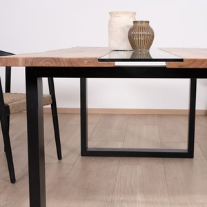 Mesa de comedor Vandana Ivory Surface Acacia con centro de vidrio Novelli 175 cm - Product Image 4