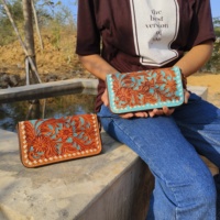 Dompet Kulit Asli Model Clutch Laris Manis, Ritsleting, Anti Maling, Desain Stylish Unik, Unisex, Bahan Poliester, Dapat Dikustomisasi