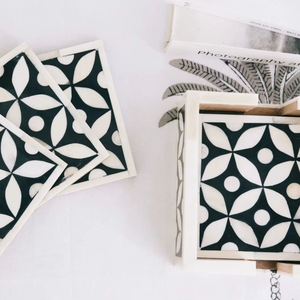 Posavasos de Lujo Hechos a Mano con Incrustaciones de Hueso y Perla para Mesa, Posavasos Artesanales con Incrustaciones de Perla y Acabado Premium - Product Image 4