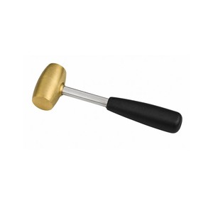 Martillo de cabeza de latón con mango de madera de acero inoxidable de 9.75 pulgadas para joyería, metalurgia y cuero ZetomedPro - Product Image 1
