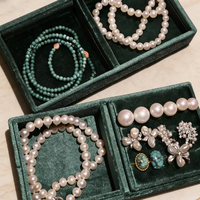 Boîtes à bijoux en tissu brodé, pliables, couleur et taille personnalisées, logo personnalisé par Whimsy Art Craft