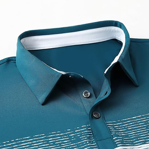 Camisetas Polo Deportivas a Rayas para Hombre, 100% Poliéster Reciclado, de Secado Rápido, Uniformes Deportivos de Golf - Product Image 6