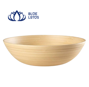 Ensemble de 3 bols en bambou Blue Lotus, finition miroir, design traditionnel, écologique, durable, réutilisable, pour la restauration, les fêtes, passe au lave-vaisselle - Product Image 1