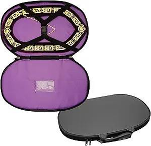 Étui à collier en chaîne – Imitation cuir noir avec doublure rembourrée douce |   Sac de transport pour franc-maçon (violet) - Product Image 5