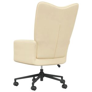 <b>Cream</b> White Velvet <b>Office</b> <b>Chair</b> for Relaxation - Product Image 4