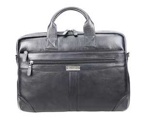 Maletín de Cuero Genuino para Hombre, Cierre de Cremallera Clásico, Bolsa de Negocios Duradera, Texturizada, Negra, Suave - Product Image 4