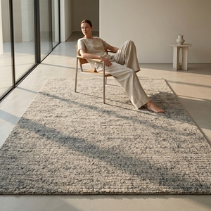 Alfombra de Pelo Largo Texturizada Hecha a Mano, Alfombra Moderna de Color Neutro, Alfombra de Felpa Suave para el Suelo - Product Image 1