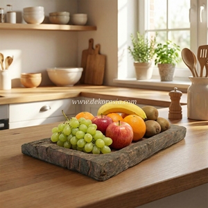 Bandeja de Servir Decorativa de Madera Ecológica Hecha a Mano, Utensilios de Cocina Duraderos para Servir Comidas y Aperitivos, Apta para Lavavajillas y Microondas - Product Image 5