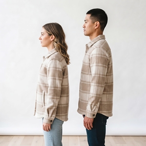 Unisex <b>Flannel</b> <b>Jacket</b> 100%Cotton Turn Down Collar Long Sleeve Button Up Checked <b>Jacket</b> <b>Men</b> Casual Wear Winter Plaid <b>Jacket</b> - Product Image 4