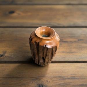 Vase à fleurs en bois solide dérive bois bouteille forme Vase intérieur belle fabrication à la main couleur naturelle décor à la maison Center décor Agate - Product Image 1