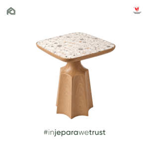 Table d'appoint carrée moderne en bois massif Sungkai avec plateau en terrazzo, style Japandi, pour salon, hôtel, villa, meubles - Product Image 4