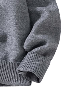 Men's Autumn Winter Knit Sweater Hooded Solid Color Loose Fit Button Pullover 100% Cotton Breathable Quick Dry Anti-Pilling - Product Image 5