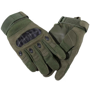 Gants tactiques en cuir pleine main de haute qualité pour les sports de plein air, le cyclisme, la chasse, l'entraînement - Antidérapants et compatibles avec les écrans tactiles - Product Image 1