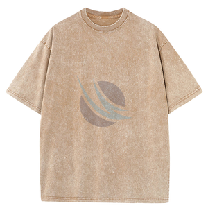 เสื้อยืดคอตตอน 100% สไตล์วินเทจ ล้างสีแบบแอซิดวอช พิมพ์ลายกราฟิก โลโก้ เสื้อยืดวินเทจ สกรีนลาย พิมพ์ลายแบบครอป ทรงโอเวอร์ไซส์ เสื้อยืดผู้ชาย - Product Image 2