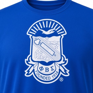 Camiseta de Manga Corta Azul Rey Phi Beta Sigma, Unisex, Cuello Redondo, Ropa de Fraternidad Griega con Gran Logotipo de Escudo Blanco, Fundada en 1914 - Product Image 5
