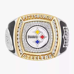 Anillo de Campeonato de los Pittsburgh Steelers, Chapado en Oro de 18K, con Incrustaciones de Diamantes, Anillo de Cóctel de Lujo para Hombre - Product Image 1