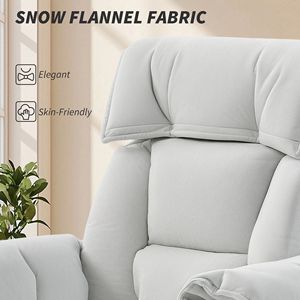 Cream White PU Executive Office Chair with High Back & Reclining Desk <b>Footrest</b> High Resilience Foam & Rolling Wheels - Product Image 6