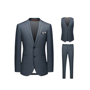 Costume d'affaires 3 pièces pour homme, couleur foncée, simple, deux boutons, taille plus et respirant - Product Image 2