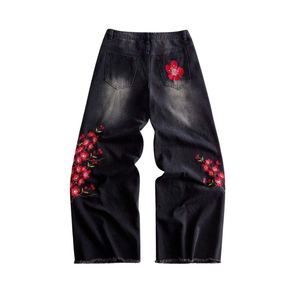 Custom Raw Edge Patchwork Jeans <b>Men</b> Women Baggy Wide Leg Denim Pants Raw Seam Vintage Y2K Washed Streetwear <b>Trousers</b> - Product Image 6