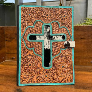 แผ่นจดบันทึกหนังทำจากมือพร้อม A4จัดระเบียบเอกสารสำหรับผู้ชายและผู้หญิงพอร์ตโฟลิโอหนังวัวพร้อมห่วงปากกา - Product Image 2