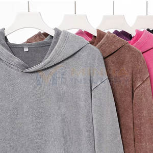 Sweats à capuche en coton personnalisés, effet délavé, légers, de qualité supérieure pour femmes - Product Image 6