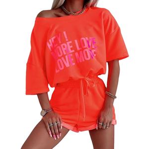 Personalizado 3D impreso pantalones cortos camisa 2025 100% algodón transpirable mujeres conjuntos elegante verano 2 piezas conjunto mujeres - Product Image 1