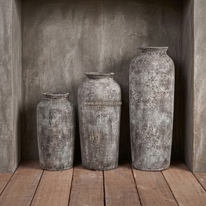 Vase de sol en céramique rustique Vinculo L, grand format, fait main, extra haut, gris vieilli, décoratif, design personnalisable, vente en gros - Product Image 6