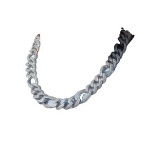 VVS Moissanite Diamant Argent Sterling Full Ice Out Hip Hop Rappeur Style Cubain Lien Chaîne Au Prix De Gros Fabrication Inde - Product Image 1