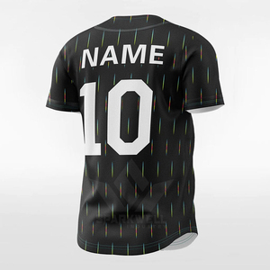 Maillot de baseball noir personnalisé à motif gouttelettes coloré, sublimé, à manches courtes, respirant et anti-humidité, uniforme d'équipe - Product Image 6