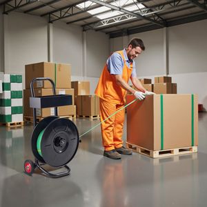 Carrello Dispenser per Nastri di Imballaggio Resistenti, Dimensione Nucleo 8 Pollici, per Bobine in PET/PP/Poliestere, Ideale per Applicazioni di Imballaggio - Product Image 6