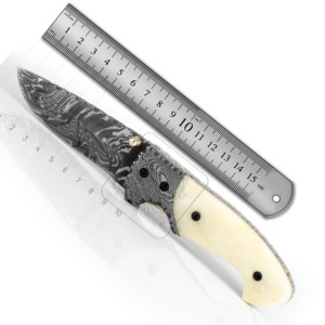 Wholesale Handmade Damascus Steel Folding Knife DD-FK-553 Drop Point Camel Bone Handle Hot Selling Outdoor Bushcraft Camping - Product Image 6