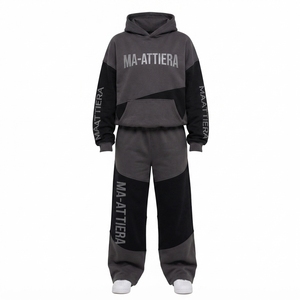 Conjunto Deportivo Personalizado para Mujer, Sudadera con Capucha Oversize en Bloques de Color, Pantalones Deportivos Anchos, Ropa Urbana, OEM, ODM, Venta al Por Mayor - Product Image 2