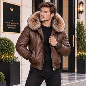 Giacca Pelle Uomo | Chaqueta De Cuero Hombre | Veste Cuir Homme | Herren Lederjacke | <b>Men's</b> Premium Leather <b>Summer</b> Bomber <b>Jacket</b> - Product Image 3