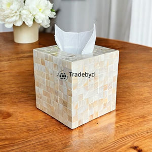 Boîte à mouchoirs unique en os incrusté, élégante, faite à la main, décorative, porte-mouchoirs, accent décoratif pour la maison Tradebyd - Product Image 4