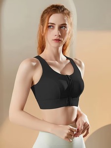 <b>Zipper</b> Closure Workout Bra | Breathable Full Coverage Yoga <b>Top</b> | Women Supportive Athletic Fitness Exercise Gear - Product Image 2