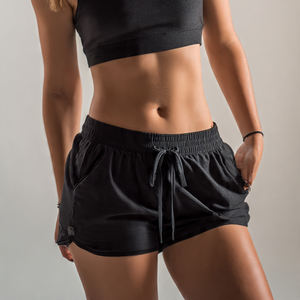 Shorts de Yoga con Cintura Ajustable para Mujer, Shorts Deportivos para Correr, 100% Poliéster, Transpirables, Ecológicos, de Alta Calidad para Invierno - Product Image 1