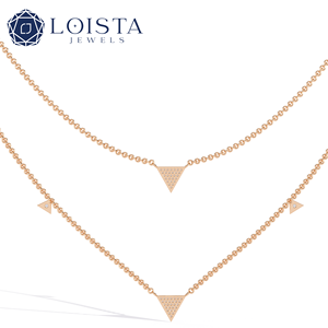 Collar Mishang con Cadena Ajustable de Oro 14K, Minimalista, con Diamante Solitario Redondo VVS Cultivado en Laboratorio - Product Image 2