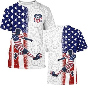 Maillot de football avec drapeau américain, motif joueur et emblème national, séchage rapide, design sportif personnalisable - Product Image 1