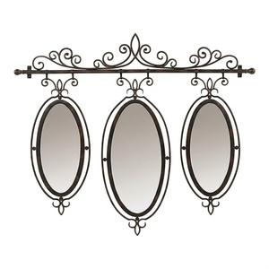 Miroir décoratif artisanal réglable en fer forgé de style européen moderne haut de gamme - Product Image 1
