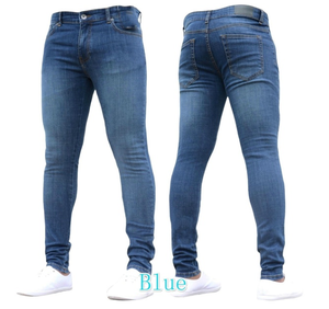 Pantalones de Hombre, Cintura Alta, con Cierre, Elásticos, Casuales, Ajustados, Talla Grande, Tipo Lápiz, Vaqueros Ajustados para Hombre, OEM - Product Image 4