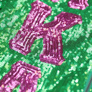 AKA <b>Sequin</b> <b>Jacket</b> Green Pink Sorority Bomber <b>Jacket</b> Glitter Zip Up Women Fashion Statement Party <b>Jacket</b> Trendy Outfit - Product Image 4