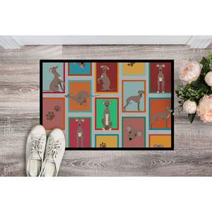 Paillasson lévrier italien pour intérieur et extérieur Paillasson antidérapant 24H X 36W Paillasson avant lavable pour entrée Couleur fauve - Product Image 2