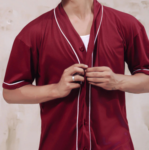New Fashion Custom Baseball Jersey Breathable 100% Organic Cotton Short Sleeve Silk Screen Printed V-neck Quick Dry - Product Image 5