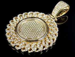 Pendentif de charme pour homme en moissanite de laboratoire, argent sterling 925 plaqué or 18 carats, certifié GCI IDGL, sertissage griffe de luxe, style Hip Hop - Product Image 3