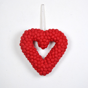 Woolen Felt Heart-Shaped Wreath | Romantic Valentine’s Day Decor | Home Wall Door <b>Decoration</b> | - Product Image 3