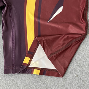 Men's Maroon Yellow Wrestling Singlet One-Piece Fitted Spandex Polyester Stretch Martial Arts Wear Adult Size - Product Image 5